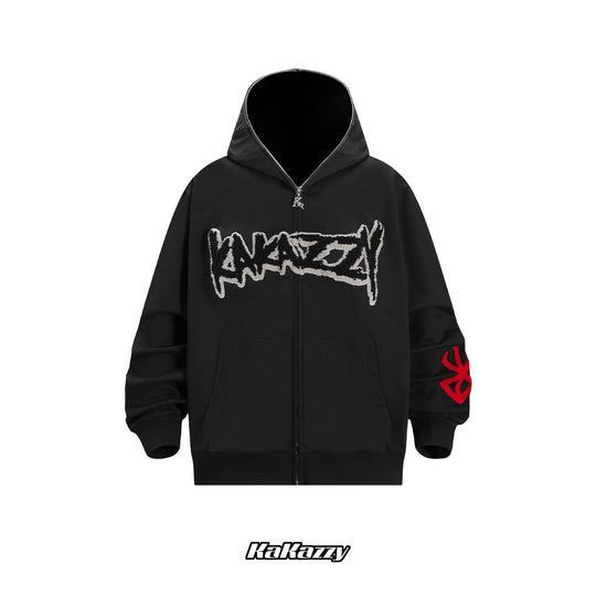 KaKazzy】ベルセルク フルジップ パーカー 男女着用可 ユニ KaKazzy】ベルセルク フルジップ パーカー 男女着用可 ユニ