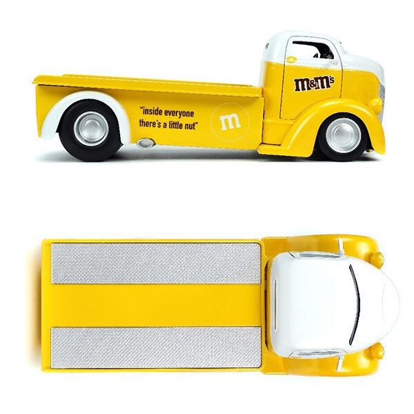 新品 🇺🇸 JADA TOYS 1:24 M&M’S YELLOW & 1947 FORD COE FLATBED  ミニカー  エムアンドエムズ イエロー チョコレート フィギュア フォード アメリカン雑貨 コレクション