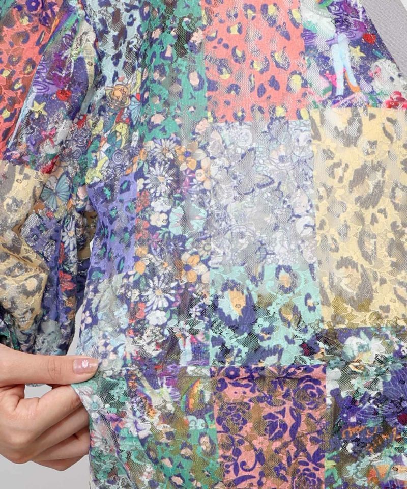 カーディガン 152700：花・ヒョウ柄 2柄展開レースカーディガン レディース 152700：花・ヒョウ柄 2柄展開レースカーディガンの通販-ScoLar