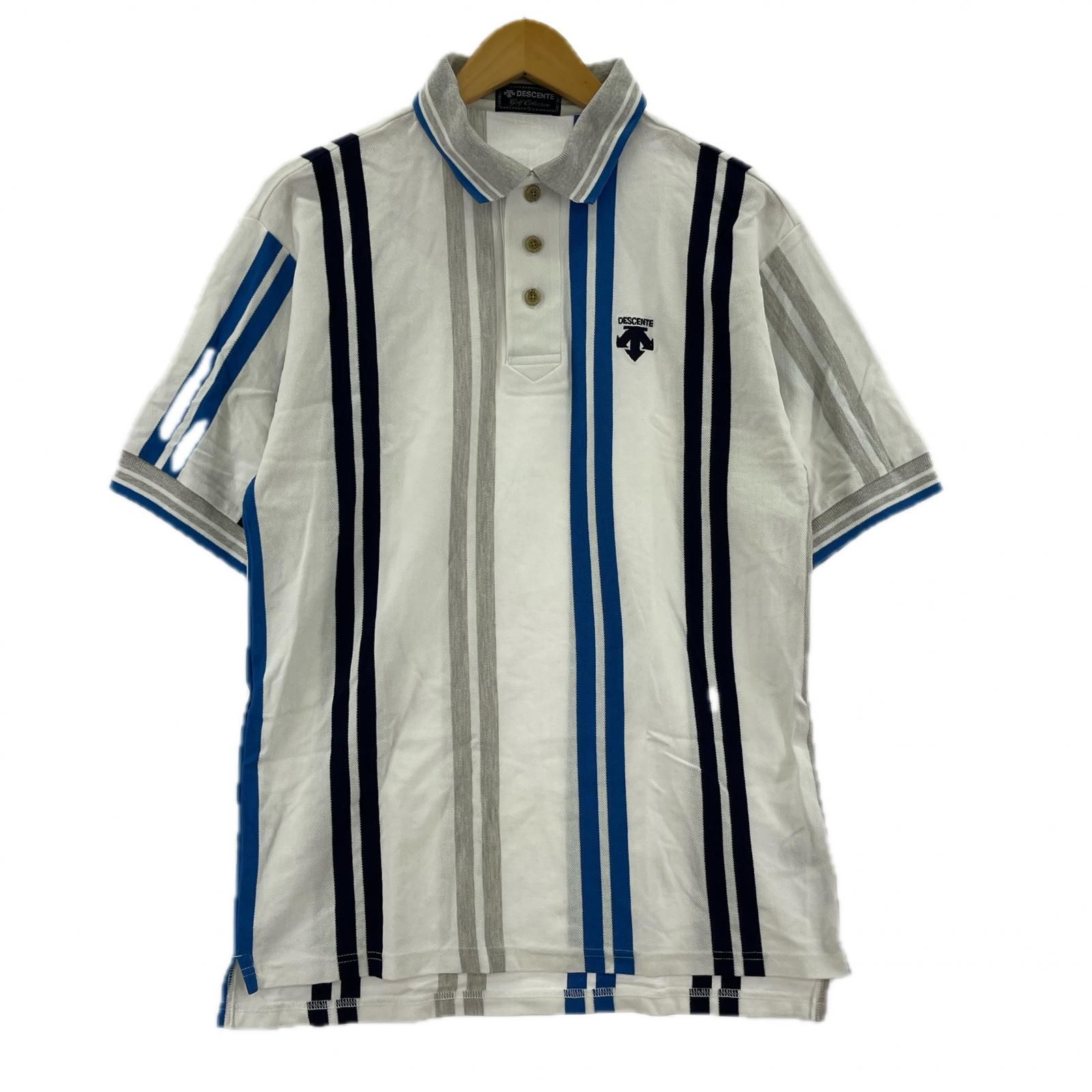 DESCENTE デサント ゴルフコレクション ストライプポロシャツ sizeS