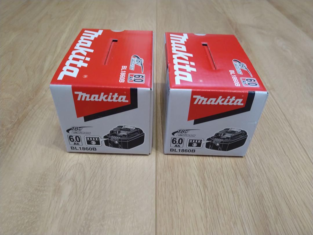 2個 マキタ 純正 バッテリ18V 6.0Ah BL1860B