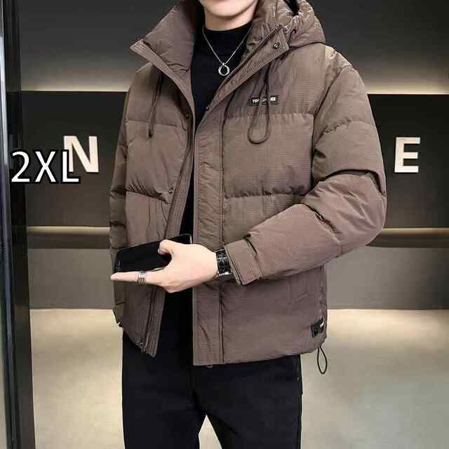 2XL 秋冬 コーデ メンズ 服 シンプル ファッション オシャレ 大人 かっこいい 大きいサイズ ストリート 紳士服 ダウン ジャケット アウター フード付き ハイエンド ホワイトダックダウン