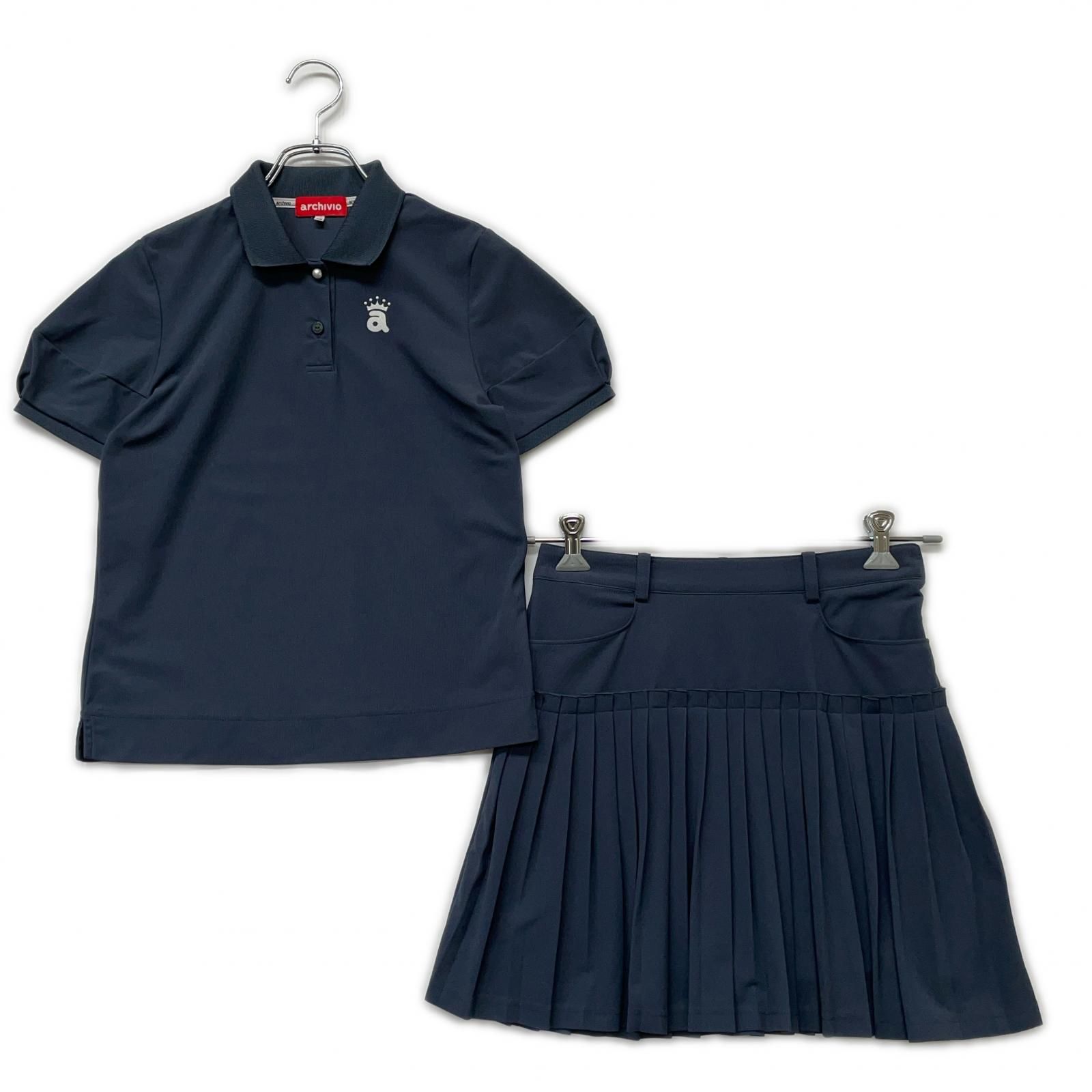 レディース アルチビオ archivio セットアップ 36 S グレー 半袖ポロシャツ×スカート