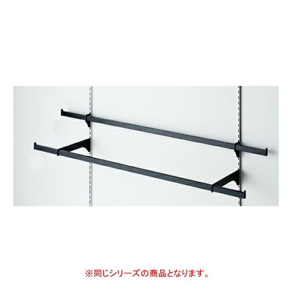 【まとめ買い10個セット品】 貫通式ミニ角バーセット W120×D30cm ブラック 芯々88.8cm 61-423-43-5