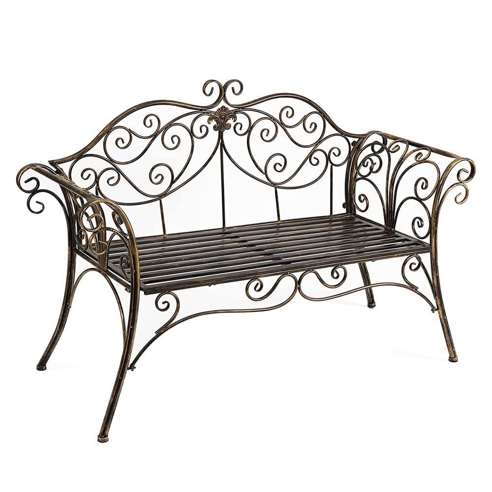 HLC ガーデンベンチ ダブルベンチ 、アームレストと背もたれ付き