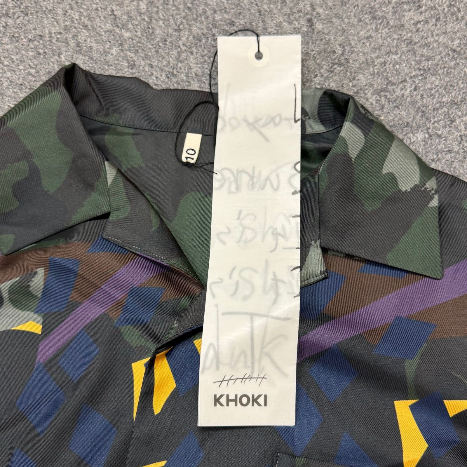 参考上代48400円 未使用品 KHOKI OPEN COLLAR SHIRT オープンカラー