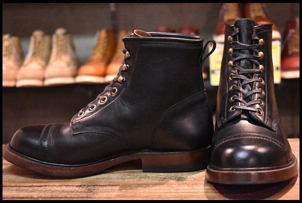 7.5 美品】RRL ダブルアールエル バワリーブーツ BOWERY BOOTS ブラック 黒 メダリオンキャップトゥ 編み上げ レースアップ  HOPESMORE【ED069】|mercariメルカリ官方指定廠商|Bibian比比昂代買代購