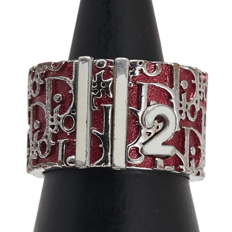 ディオール トロッター リング 指輪 5 シルバー レッド メタル レディース Dior 1-0234068