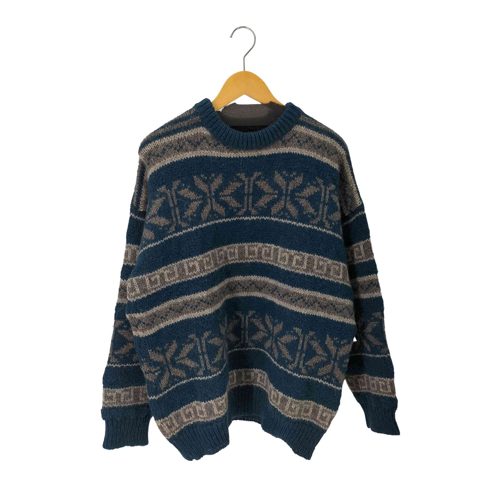 ユーズドフルギ USED古着 HIGHLAND CRAFT  総柄クルーネックニット メンズ 表記無 