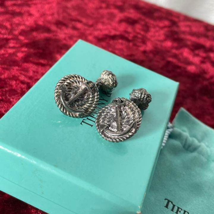 【受注生産品】 超希少 vintage Tiffany ティファニー アンカー 碇 編み込み カフス