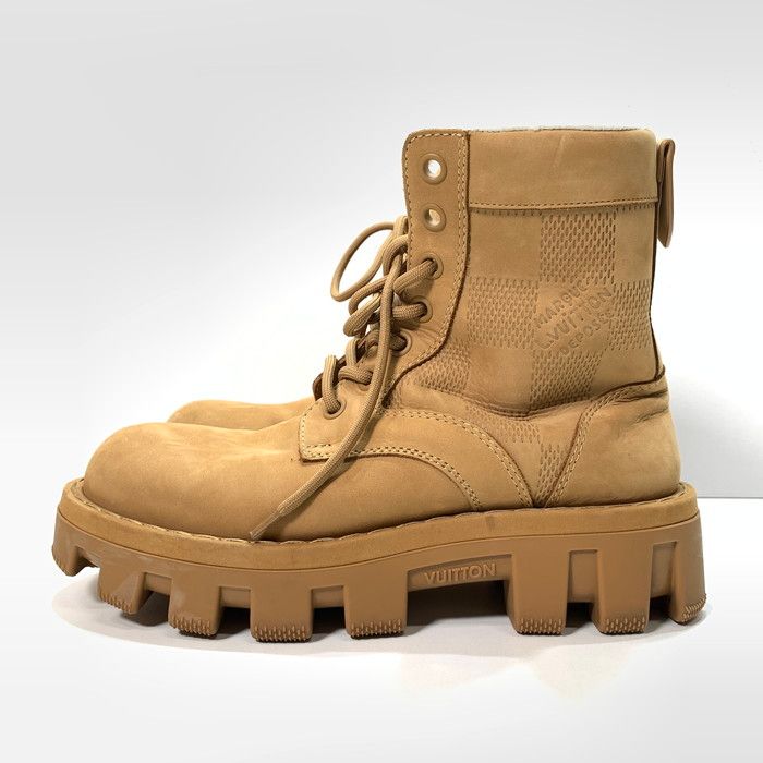 品 LOUIS VUITTON ルイ ヴィトン 1ADEYJ LVチェッカーアンクルブーツ シューズ 靴 179-251011-gm-35-fuz