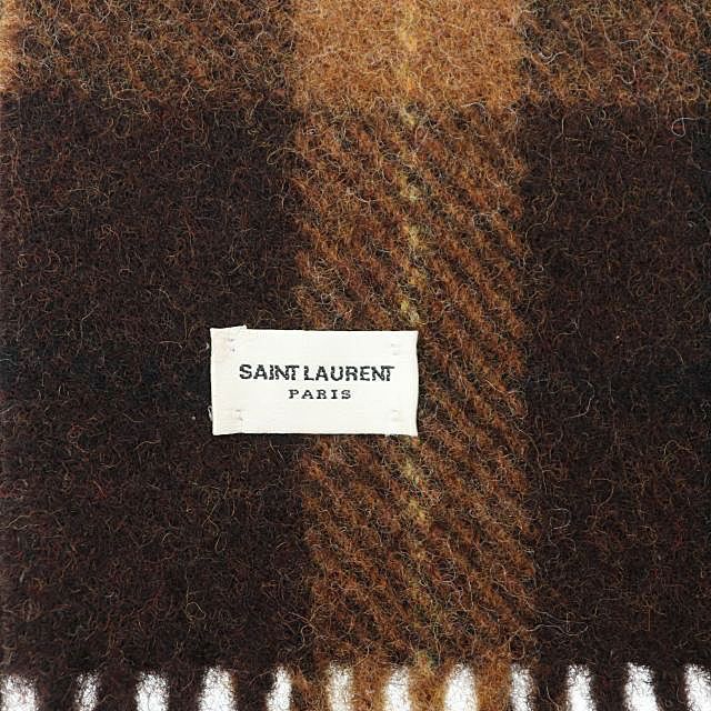 サンローラン パリ SAINT LAURENT PARIS ロゴ プレート チェック柄