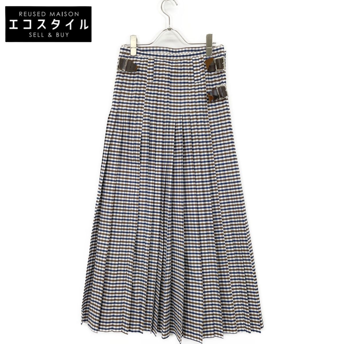 MADISON BLUE マディソンブルー 23年製 MB231-6007 QUILT MAXI SKIRT M.GINGHAM XS