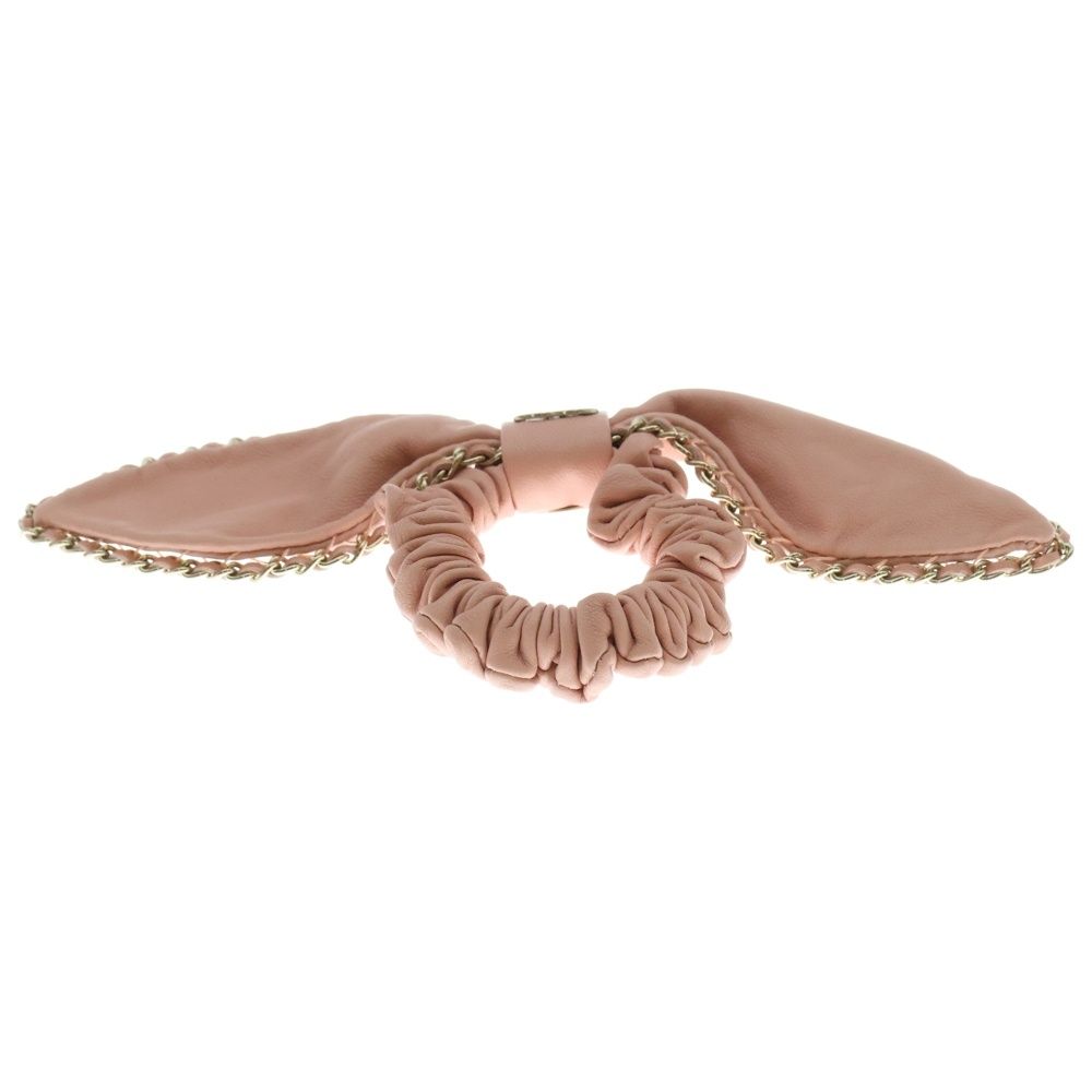 CHANEL シャネル ココマーク リボン シュシュ ヘア ピンク A 22 S