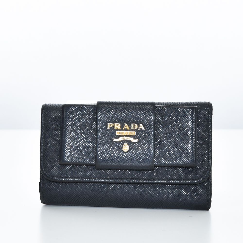 PRADA キーケース レディース リボン ブラック 25385