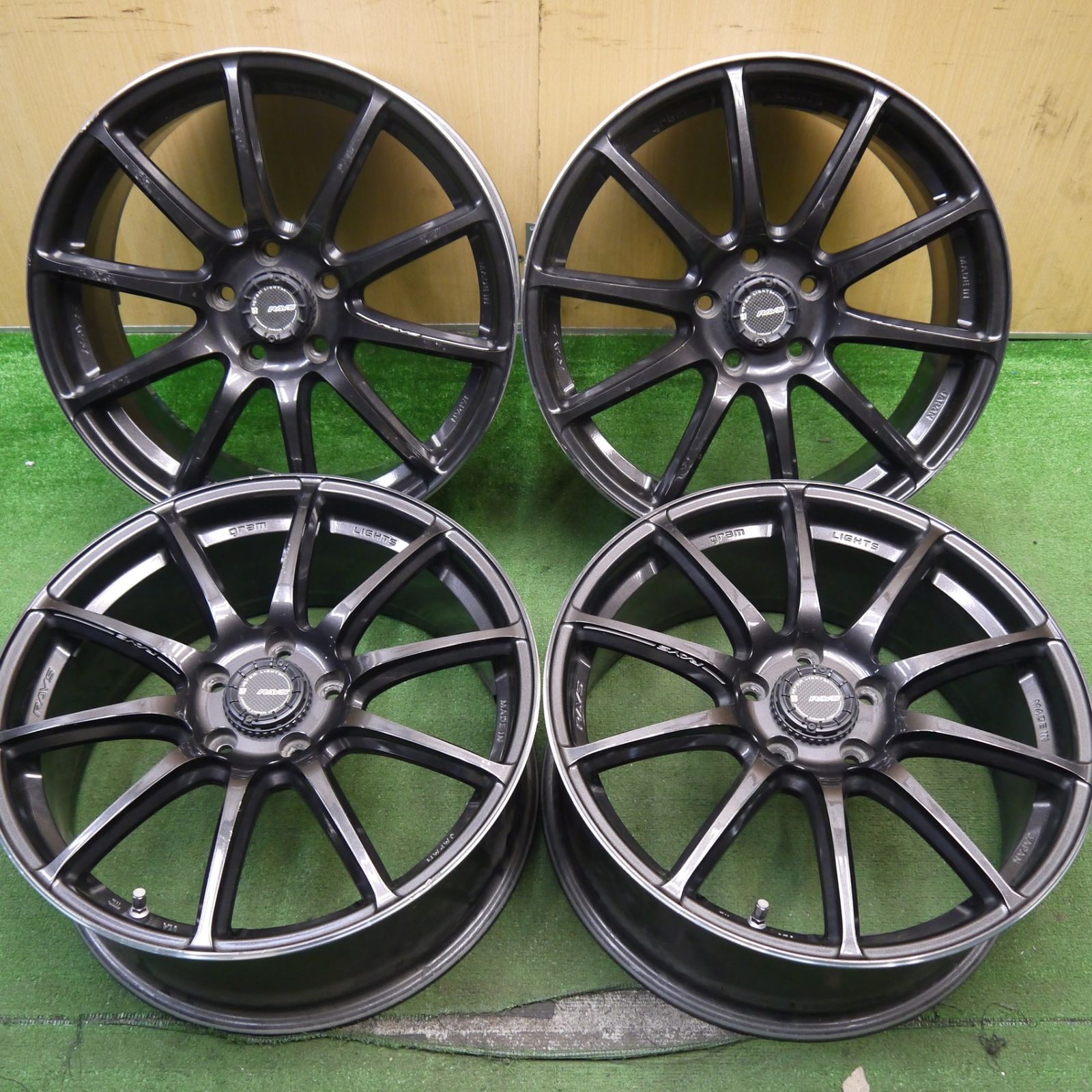 4本価格 RAYS GL-57TRANSCEND gram LIGHTS レイズ グラムライツ トランセンド 18インチ ホイール 18×7.5J PCD114.3|5H 5052704Hホ