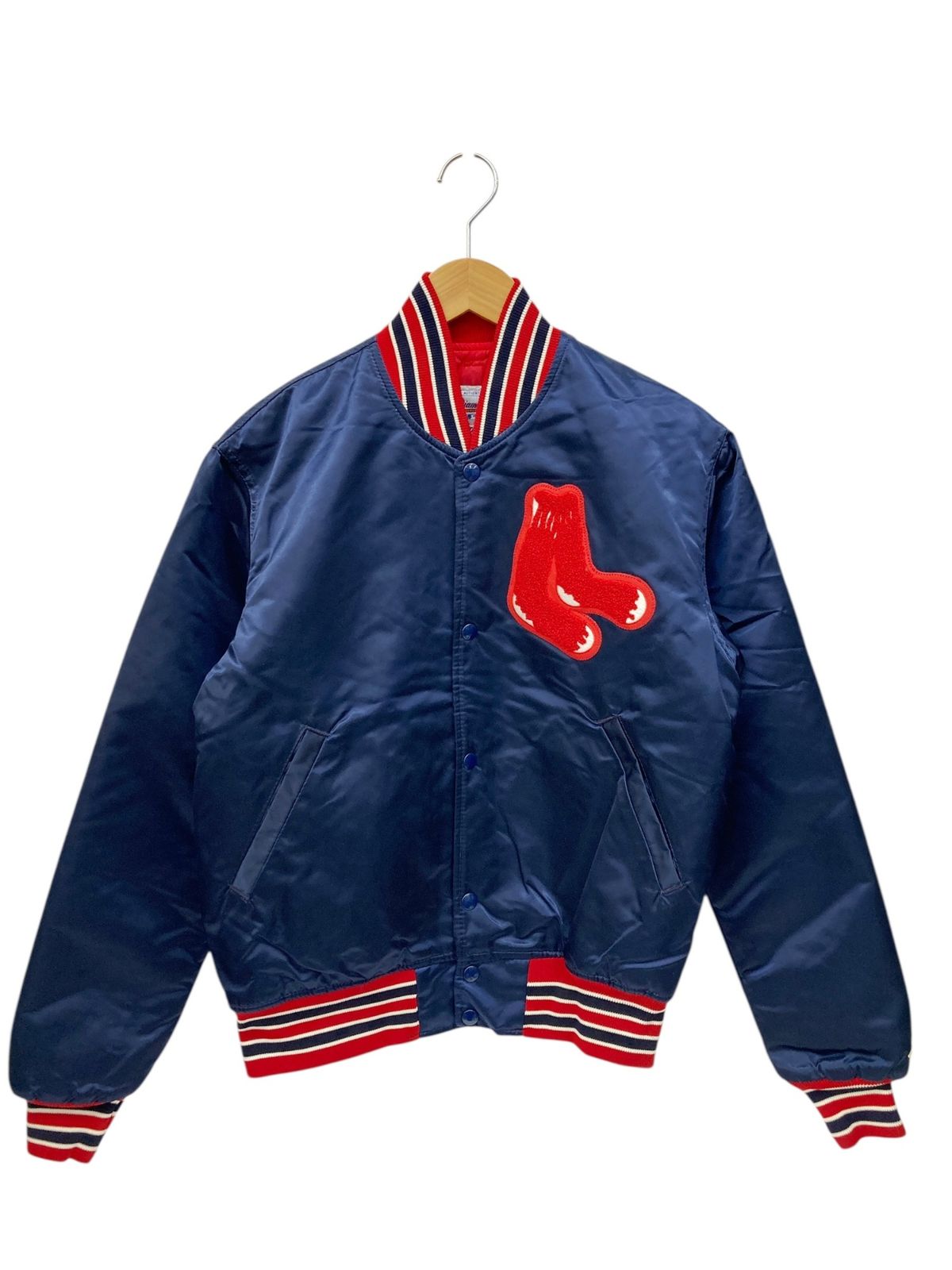 STARTER スターター 90s MLB BOSTON REDSOX ボストン レッドソックス ナイロン スタジャン M ネイビー メンズ|028