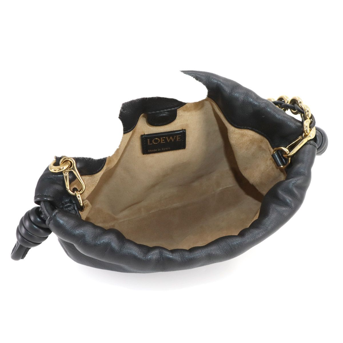 ロエベ LOEWE フラメンコ パース ミニ 2way ハンド ショルダー バッグ レザー ブラック ゴールド 金具 90296012 WWW_MORNINGWALKER_COM