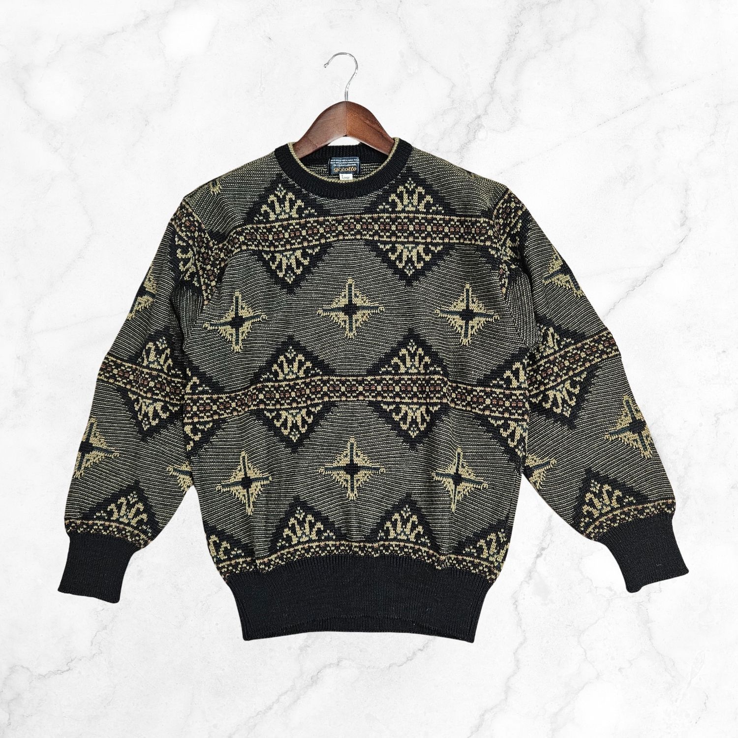 カサブランカ 幾何学模様 ニットセーター【OUTLET】M/Lサイズ 幾何学