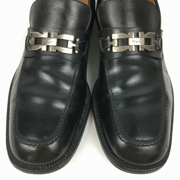 試着交換OK！フェラガモ イタリア製 size9.5EE オールレザー ビット