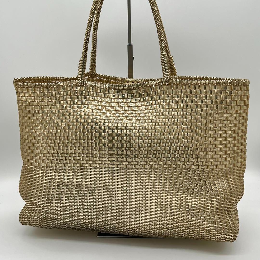 アンテプリマ イントレッチオ ワイヤーバッグ 編み込み ゴールド