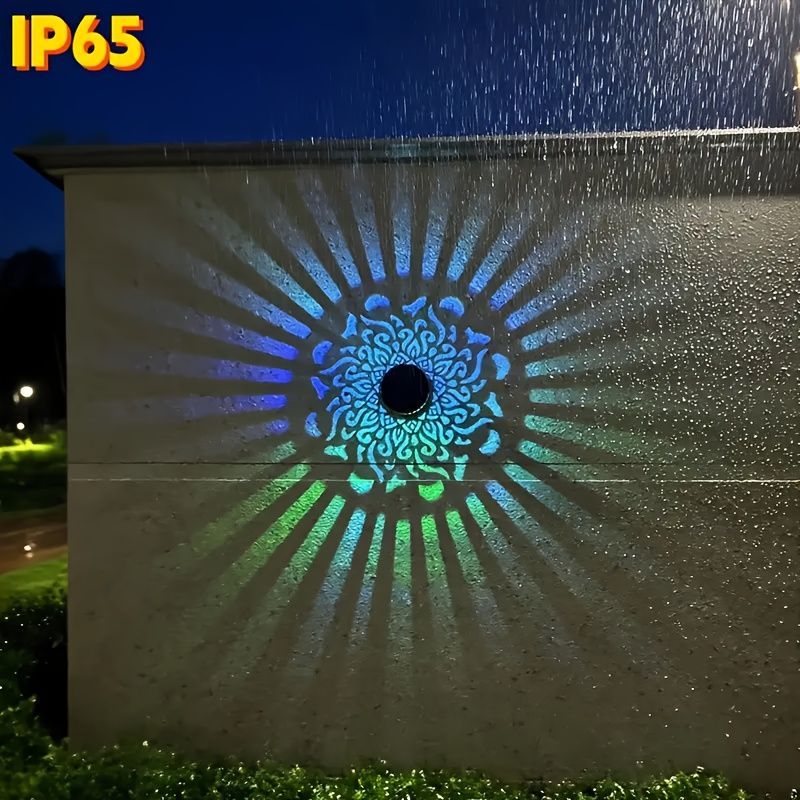 思い出の品 ウォールライト 樹脂 LEDライト 太陽光発電 花柄 アラビアン カラフル ソーラーライト 屋外 屋内 玄関 寝室 リビング パーティ 庭 ガーデン 幻想的 華やか綺 麗 美しい ２個セット