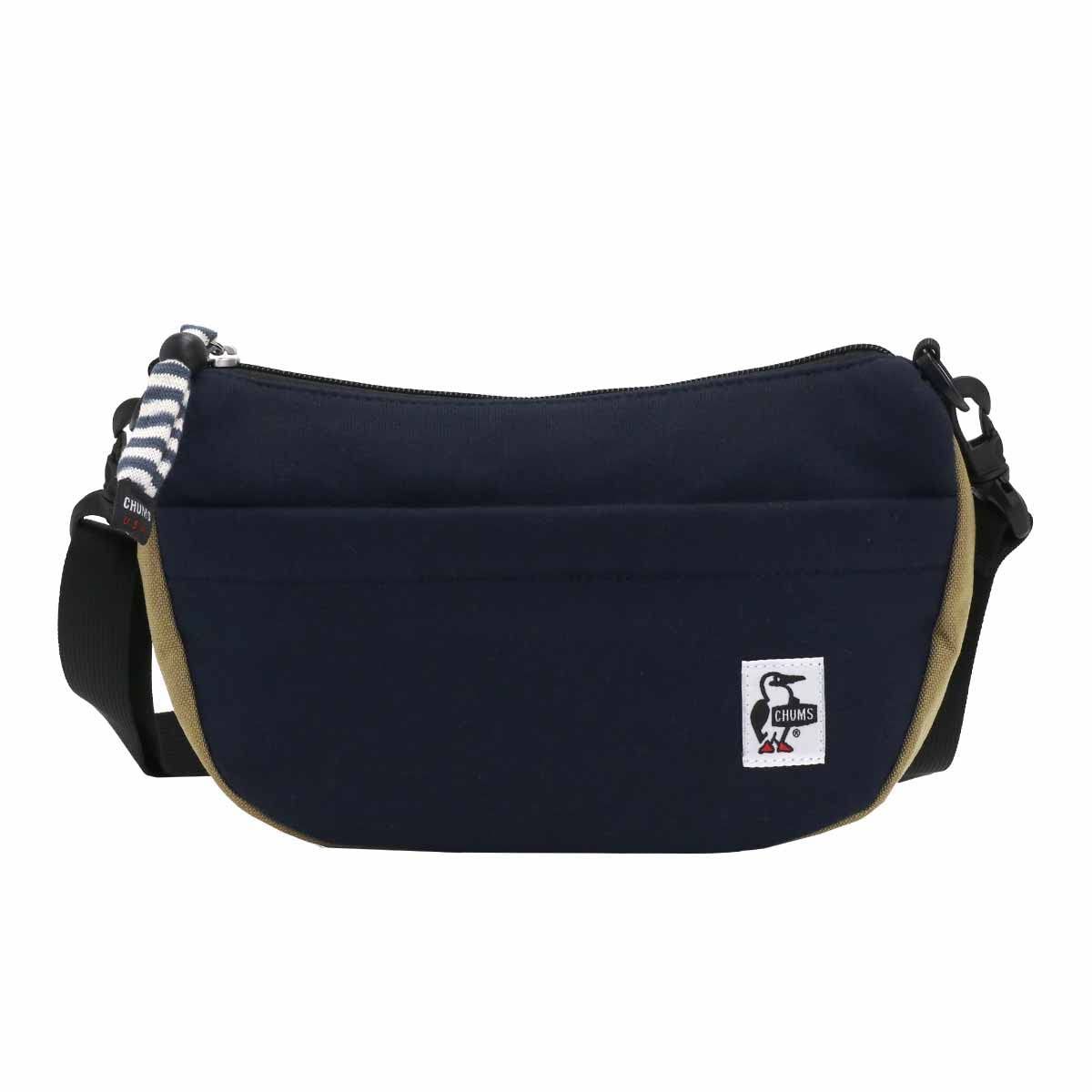 Navy x Beige [チャムス] Bag Mini Banana Shoulder Sweat Nylon メンズ Navy x Beige