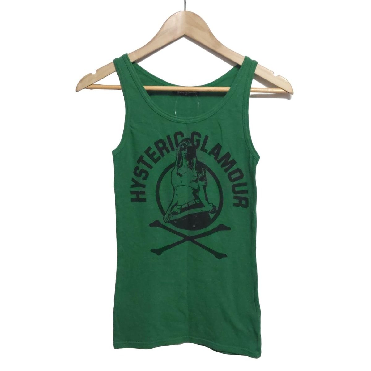 HYSTERIC GLAMOUR ヒステリックグラマー タンクトップ サイズF レディース - グリーン×黒