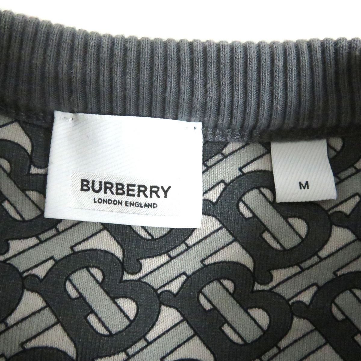 美品□BURBERRY/バーバリー 8050193 TBモノグラム 総柄 コットン クルーネック 長袖 スウェットシャツ/トレーナー グレー M  正規品 メンズ - メルカリ