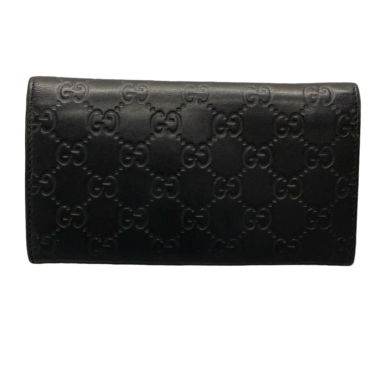 GUCCI グッチ 長財布 シマライン メタルバー 244946 黒 レザー