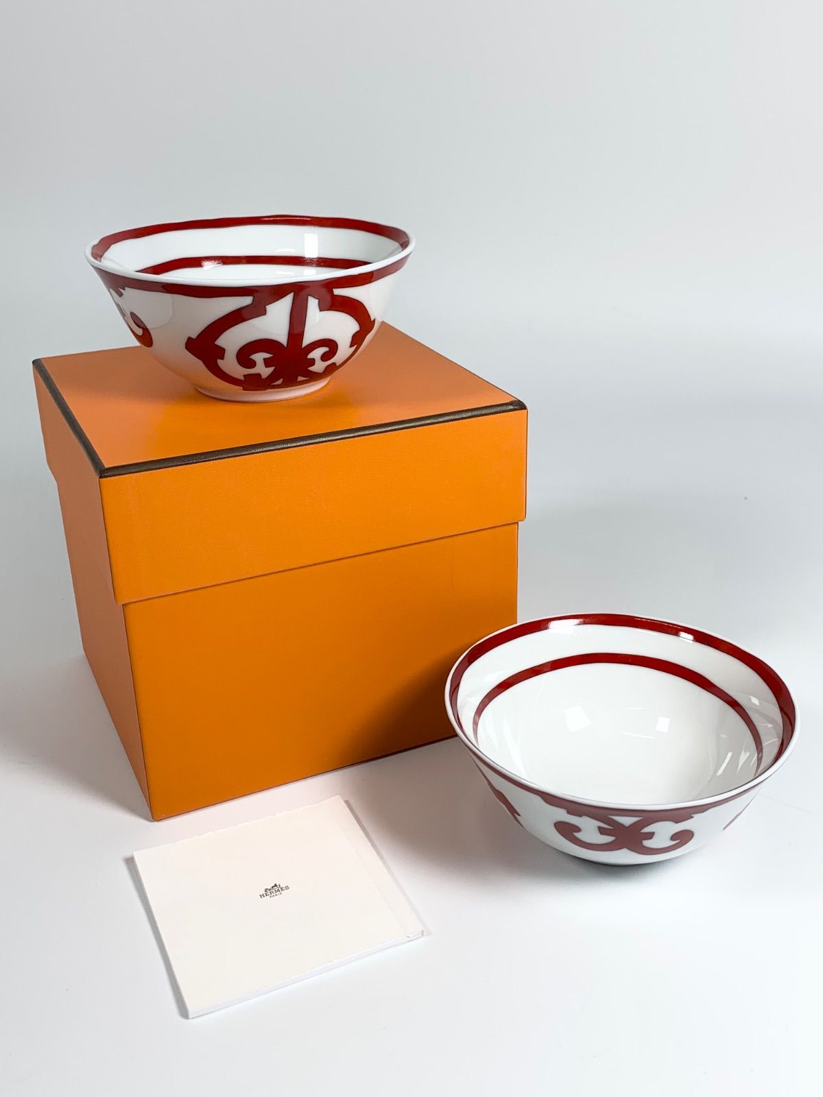 A-19 HERMES エルメス ガダルキヴィール ライスボウル 190ml ペア お茶碗 食器 箱有り