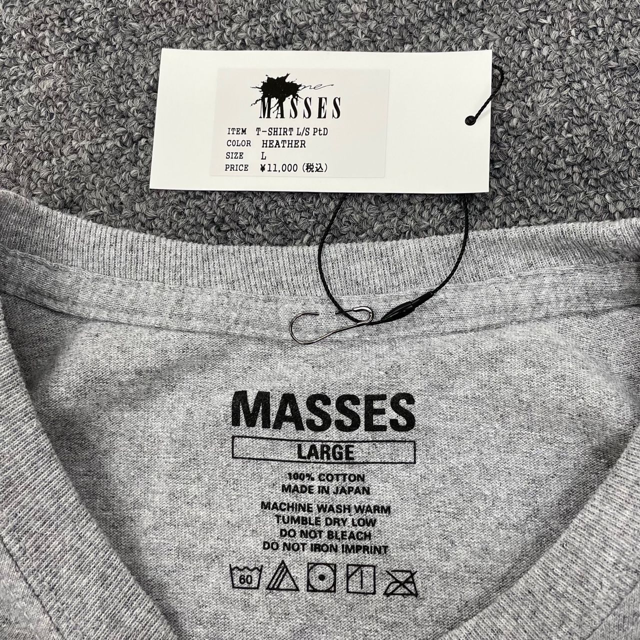 定価11000円 未使用 MASSES 22AW T-SHIRT L/S PtD ロングスリーブ T