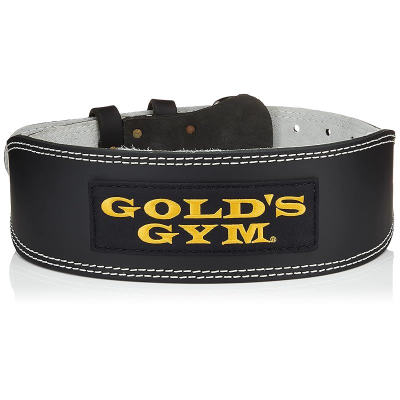 ゴールドジム GOLD S GYM 定番人気 高強度のトレーニングレザーベルト 初心者～上級者 体幹腹圧の安定 怪我防止に スクワット デッドリフト G3368 BK XL 95~105cm