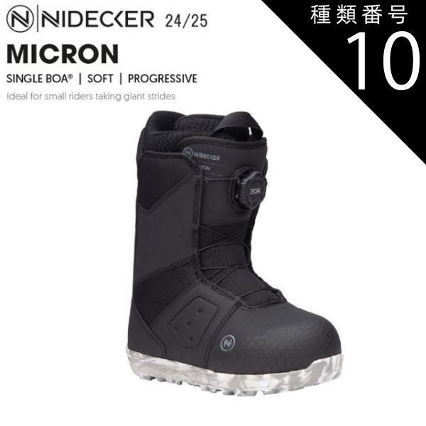種類10：BLACK/24.0 スノーボードブーツ キッズ ジュニア 24-25 ナイデッカー マイクロン NIDECKER MICRON SINGLE BOA ユース 日本正規品