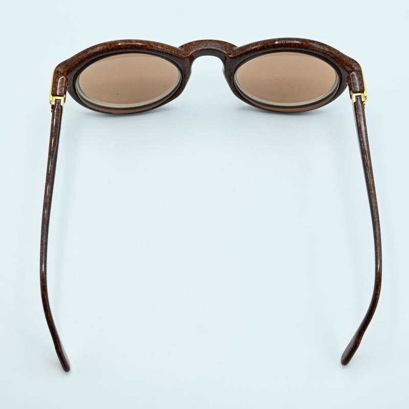Cartier カルティエ トリニティ ウッド調 セルフレーム サングラス  