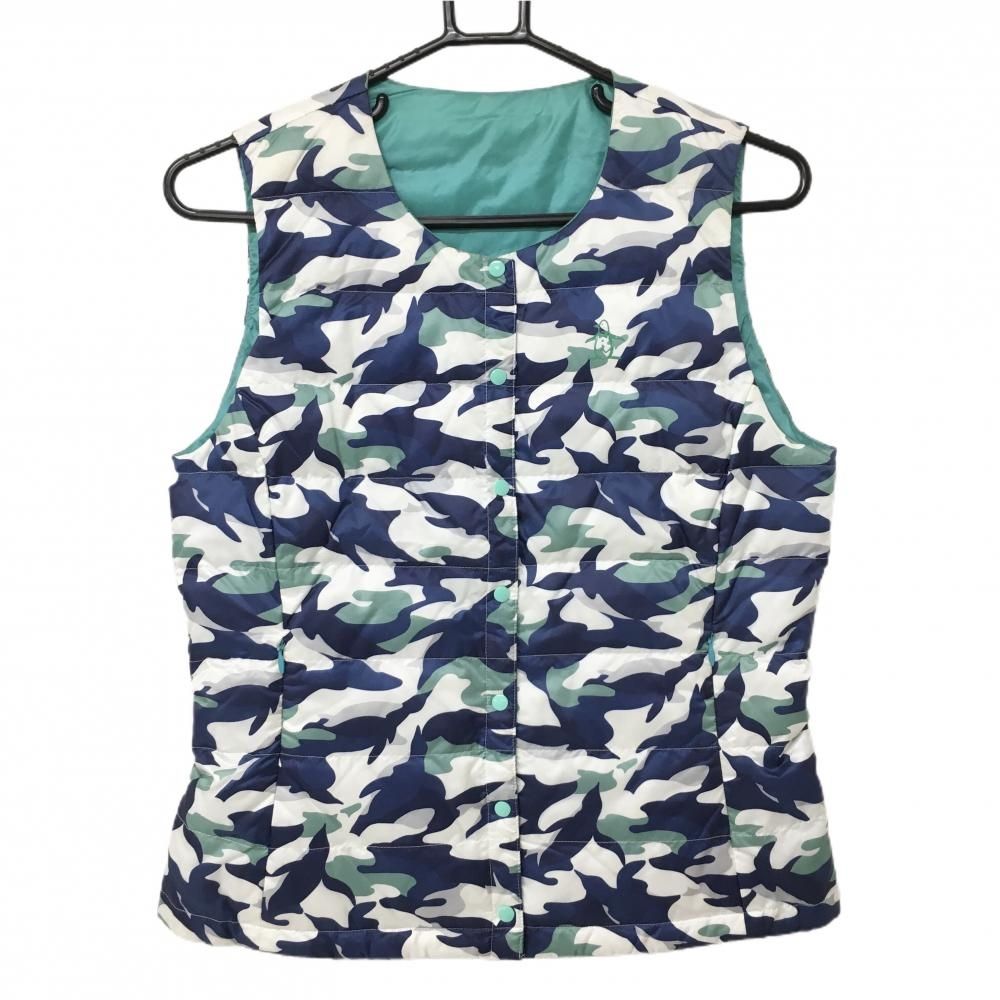 美品】マンシングウェア リバーシブルダウンベスト 白×グリーン