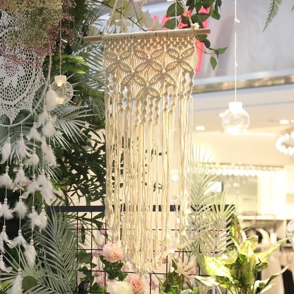 ☆マクラメタペストリー 北欧風 編み ナチュラル がビーチ系