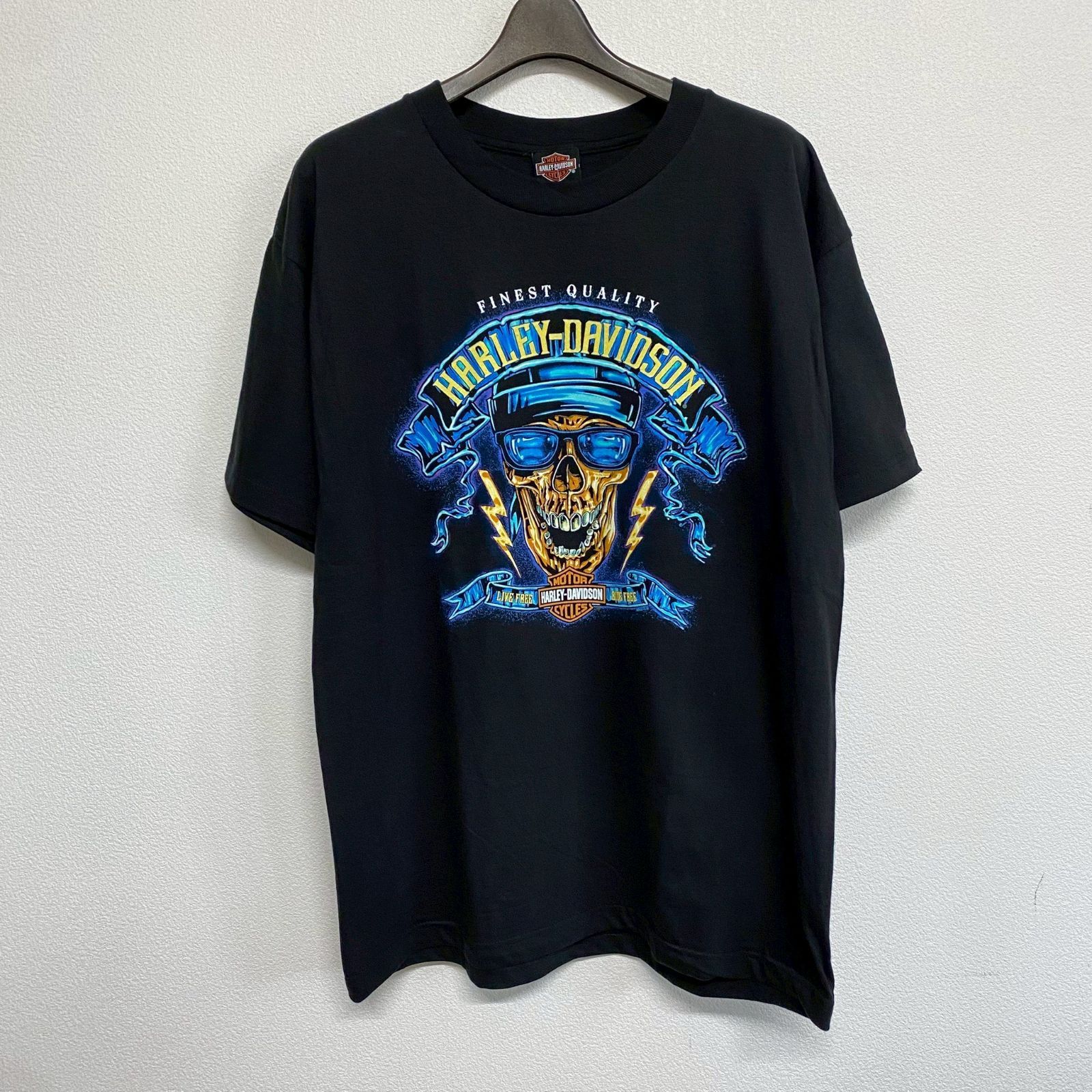 Harley-Davidson》スカルプリント Harley-Davidson スカル Tシャツ L