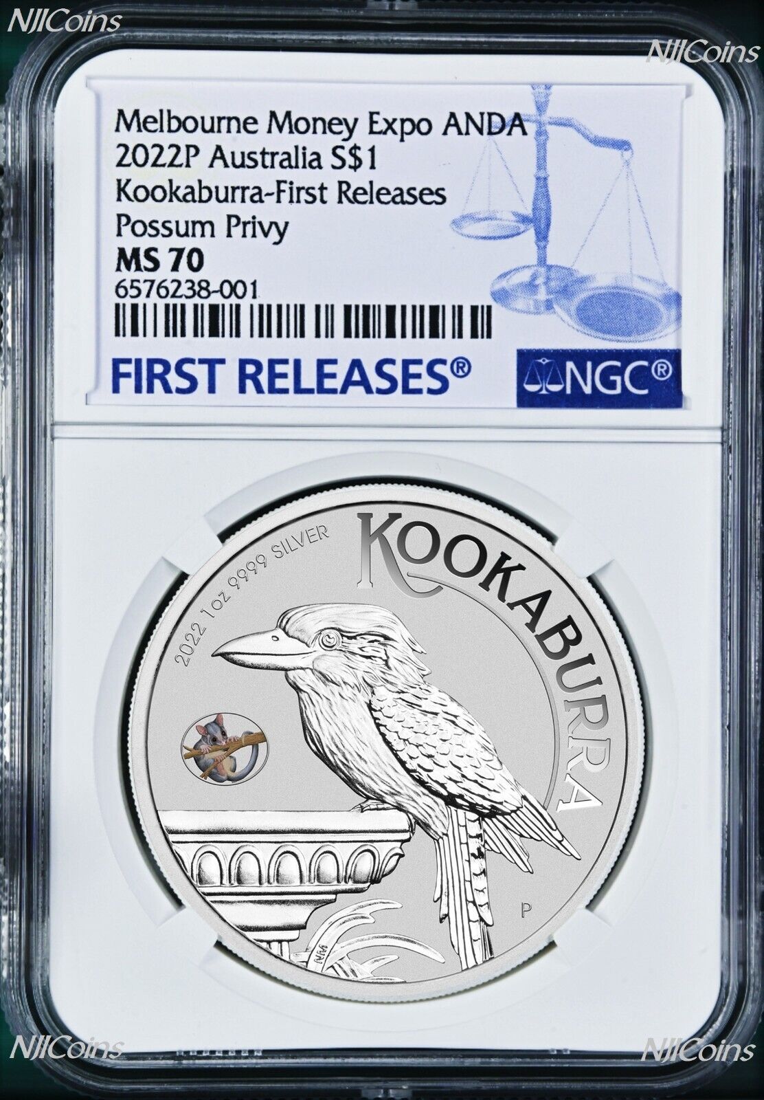 2025 Kookaburra 1oz Silver Coin Possum Privy Melbourne My Expo NGC MS70 ANDA