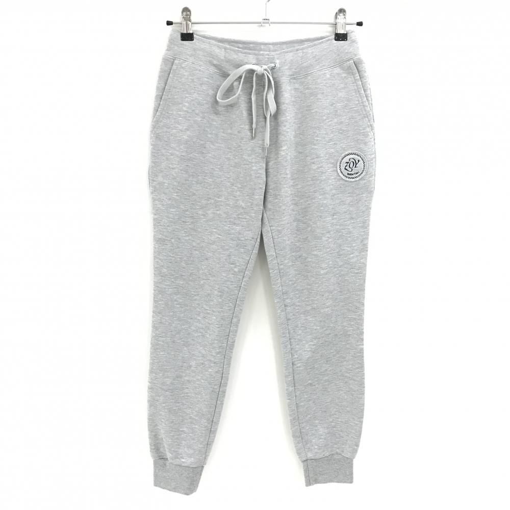 美品】ゾーイ ジョガーパンツ 杢グレー ロゴワッペン ウエスト紐