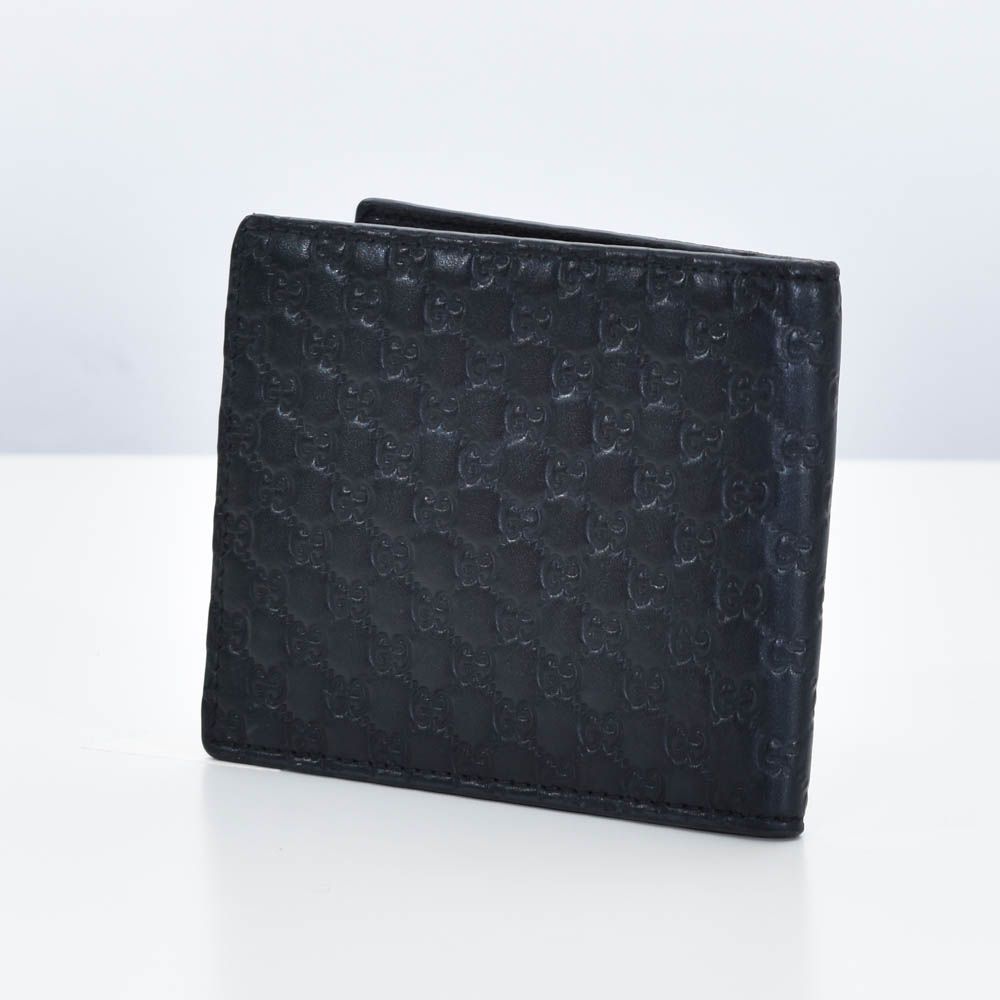中古USED GUCCI 財布 2つ折り メンズ シマレザー ブラック 16002 中古USED GUCCI 財布 2つ折り メンズ シマレザー ブラック 16002