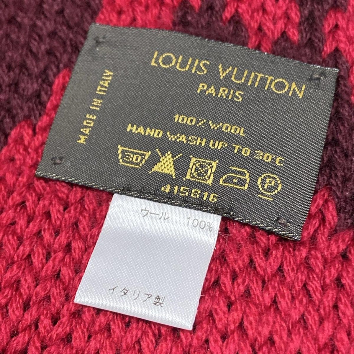 LOUIS VUITTON ルイヴィトン マフラー エシャルプグランフロア M72430 ルビー ウール
