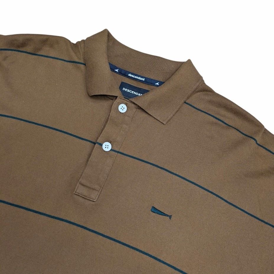 DESCENDANT ディセンダント HORIZONTAL STRIPE POLO SS CACHALOT 刺繍