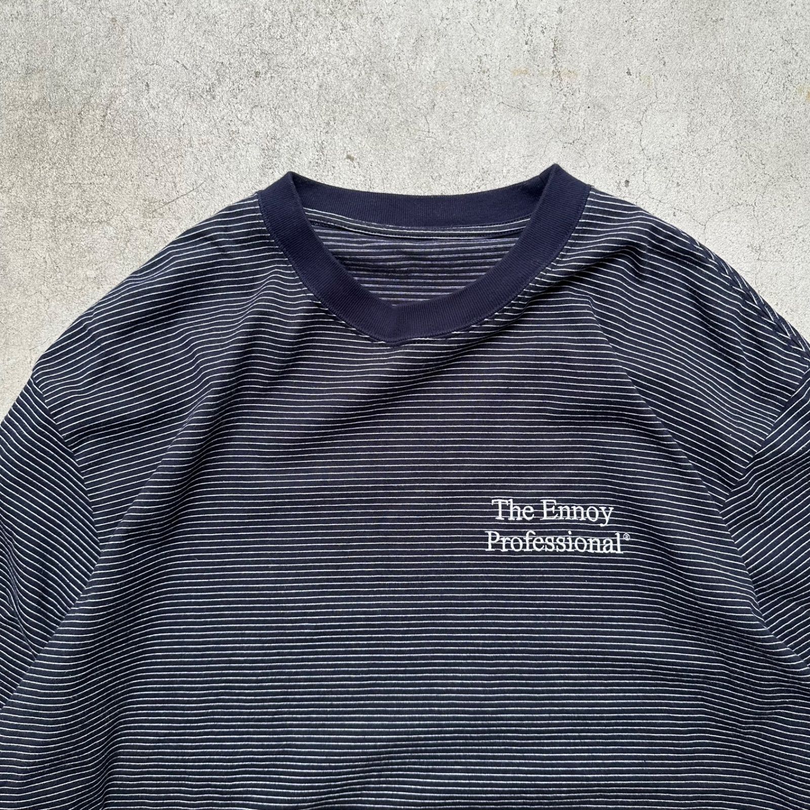 美品 ENNOY L/S BORDER T-SHIRTS M ネイビー エンノイ スタイリスト ...