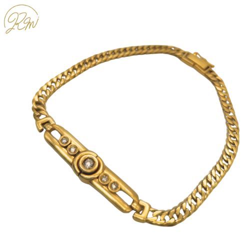 中古】no brand ノーブランド ブレスレット K18. K18 ダイヤ 0.19Ct 