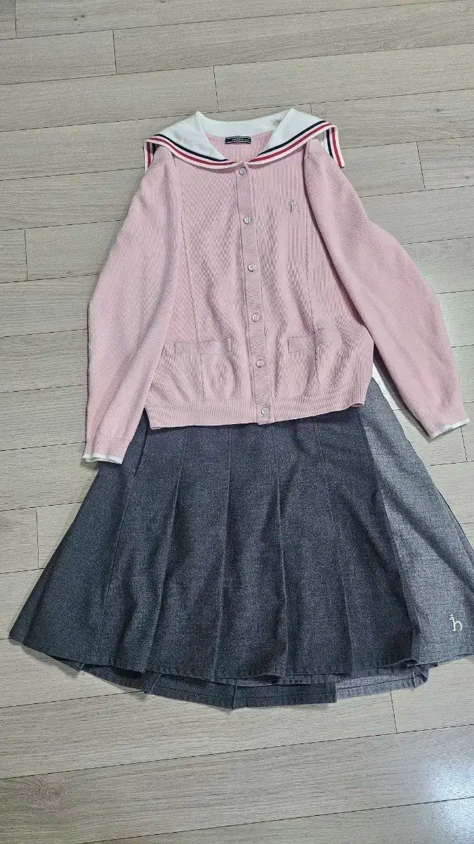 HAZZYS へジス キッズ セーラー カーディガン スカート セット