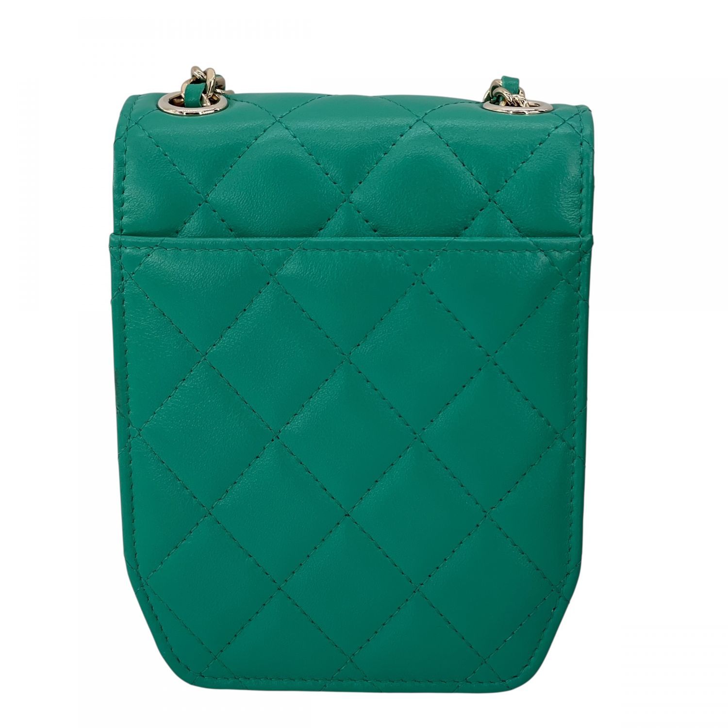 CHANEL シャネル ショルダー グリーン マトラッセ ラムスキン ショルダーバッグ スマホケース レディース 25021347 KJ