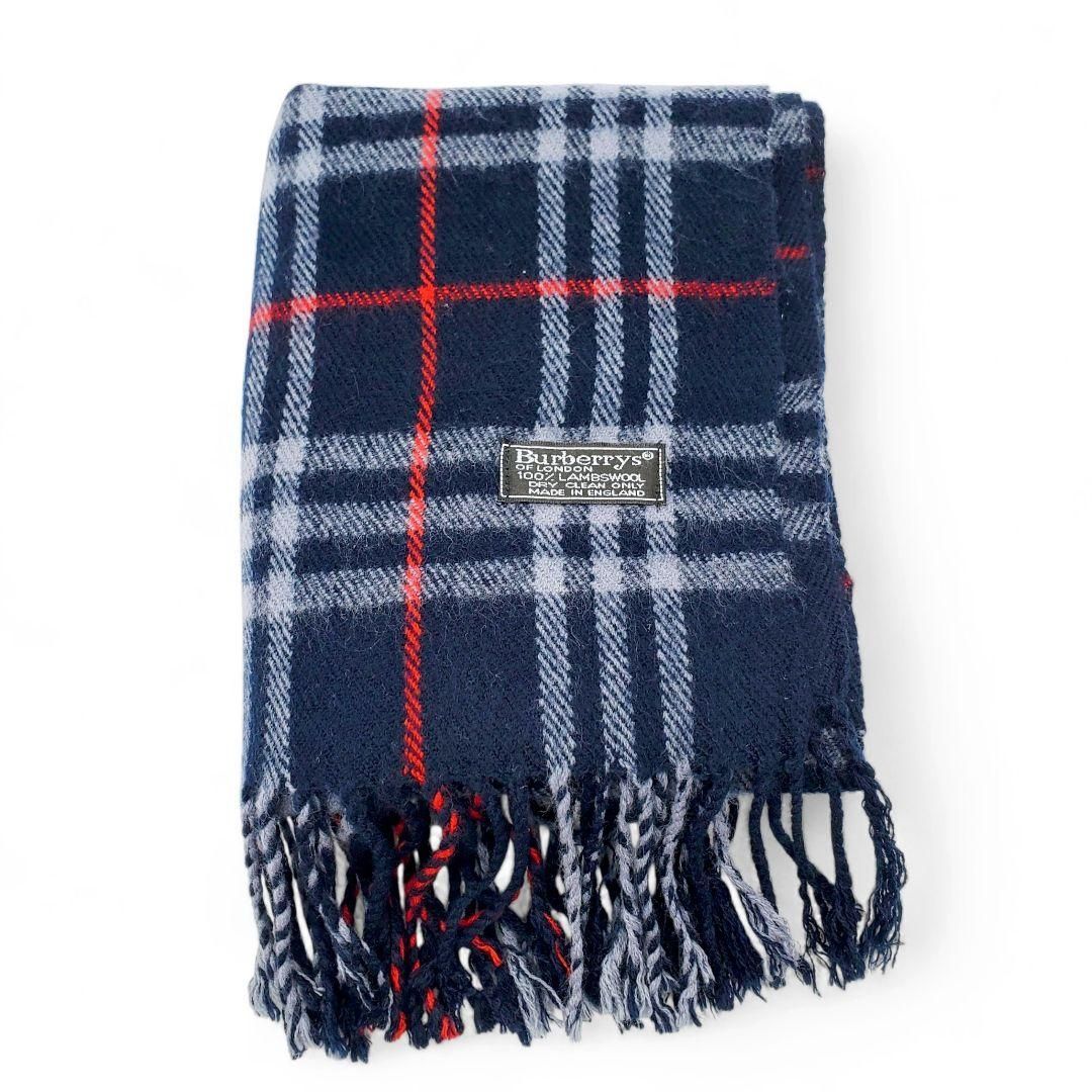 Burberrys バーバリー マフラー ノバチェック ラムウール イギリス製 y2k 60s 80s 灰 レディース メンズ ユニセックス 男女兼用