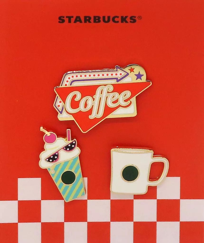 中古】バッジ・ビンズ ロゴ スターバックスコーヒーダイナーピンバッチ