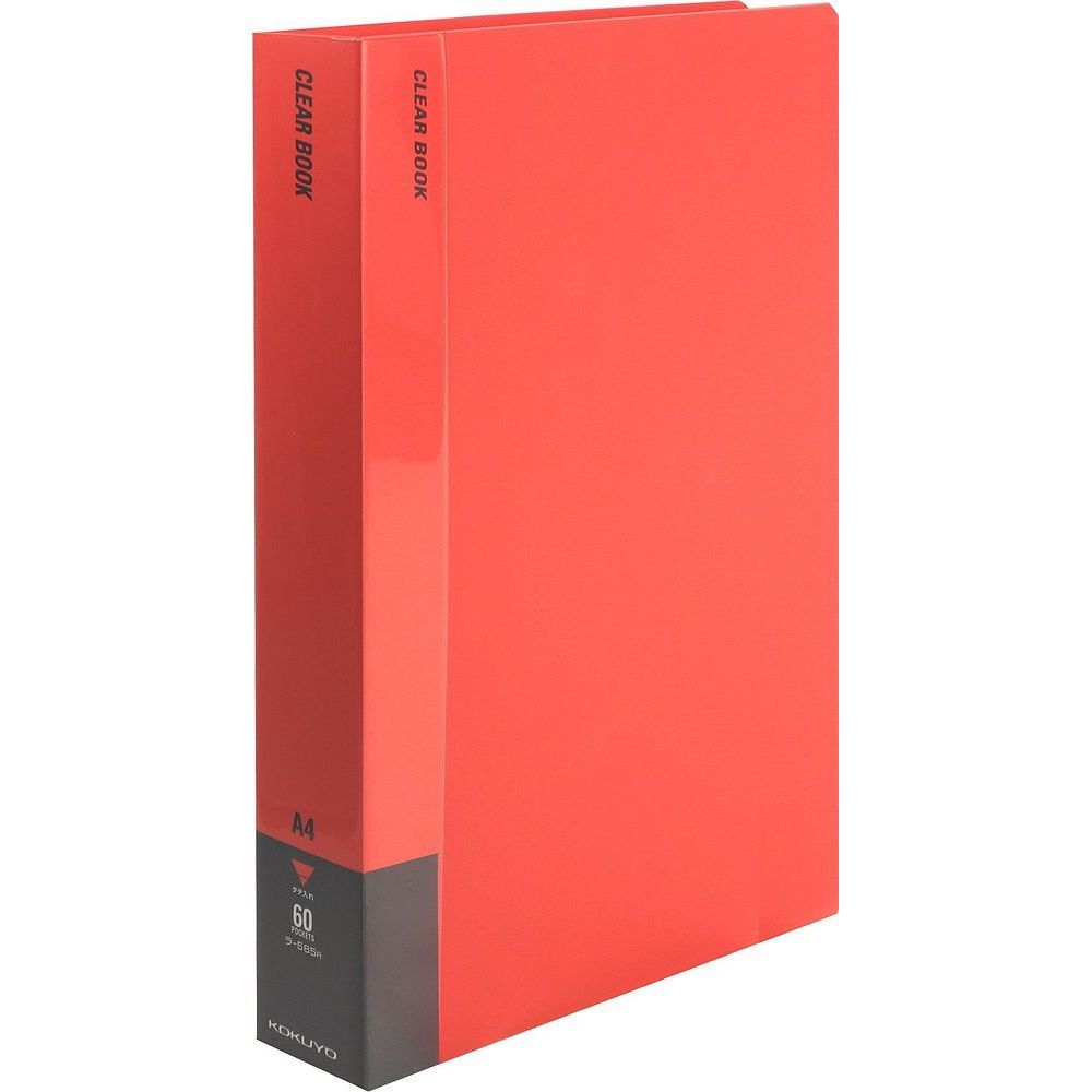 まとめ買い コクヨ クリヤーブック 固定式 A4 縦 60ポケット 赤 ラ-585R 3冊セット